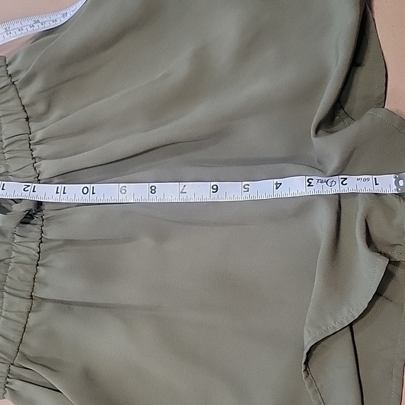 Bebop Size S Olive / Army Green Woven High Neck Romper Tie Waist, Exc. Used Cond - Picture 12 of 15